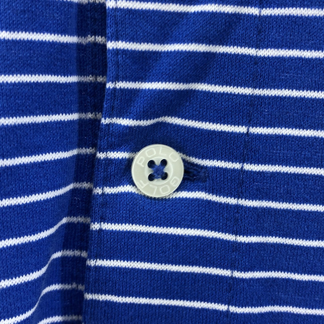 Ralph Lauren POLO GOLF Polo Golf short sleeve striped polo shirt men's size M Pima Cotton blue type Vintage Second Hand