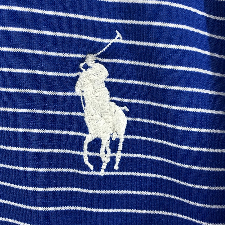 Ralph Lauren POLO GOLF Polo Golf short sleeve striped polo shirt men's size M Pima Cotton blue type Vintage Second Hand