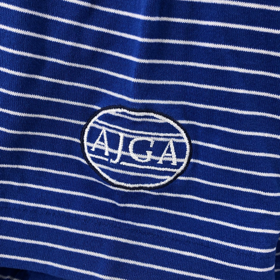 Ralph Lauren POLO GOLF Polo Golf short sleeve striped polo shirt men's size M Pima Cotton blue type Vintage Second Hand