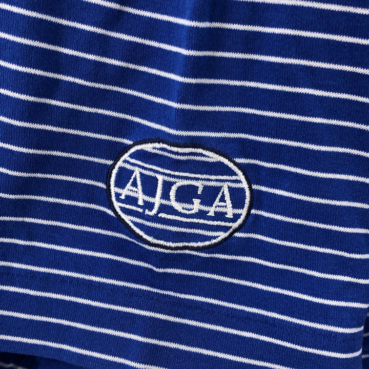 Ralph Lauren POLO GOLF Polo Golf short sleeve striped polo shirt men's size M Pima Cotton blue type Vintage Second Hand