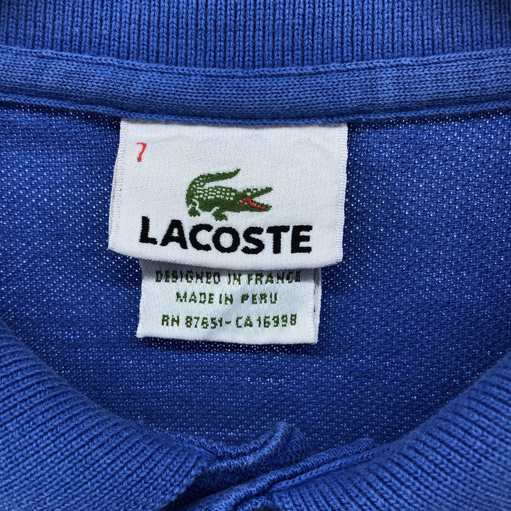 Lacoste LACOSTE Short Sleeve Polo Shirt No. 7 Men's XXL cotton blue type Vintage Second Hand