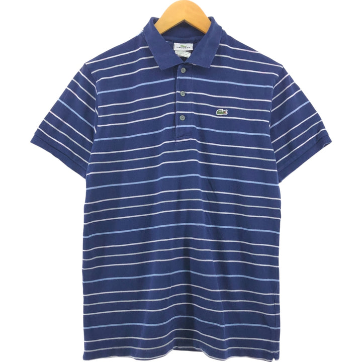 Lacoste LACOSTE Short Sleeve Striped Polo Shirt Size 5 Men's L cotton Navy blue Vintage Second Hand