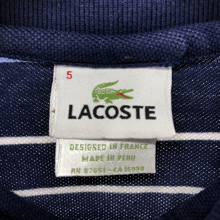 Lacoste LACOSTE Short Sleeve Striped Polo Shirt Size 5 Men's L cotton Navy blue Vintage Second Hand