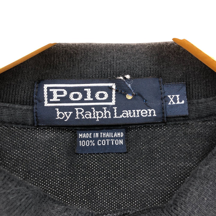 Ralph Lauren POLO by Ralph Lauren short sleeve polo shirt, men's XL size cotton black type Vintage Second Hand