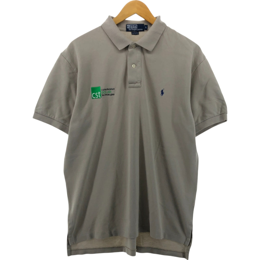 Ralph Lauren POLO by Ralph Lauren short sleeve polo shirt, men's size L cotton Khaki type beige Vintage Second Hand