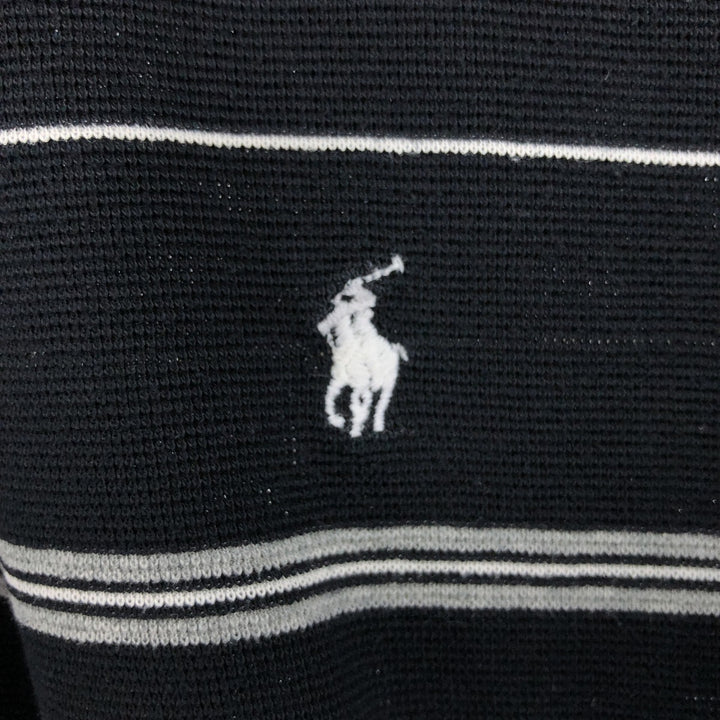 Ralph Lauren POLO GOLF Polo Golf short sleeve striped polo shirt men's size M Pima Cotton black type Vintage Second Hand