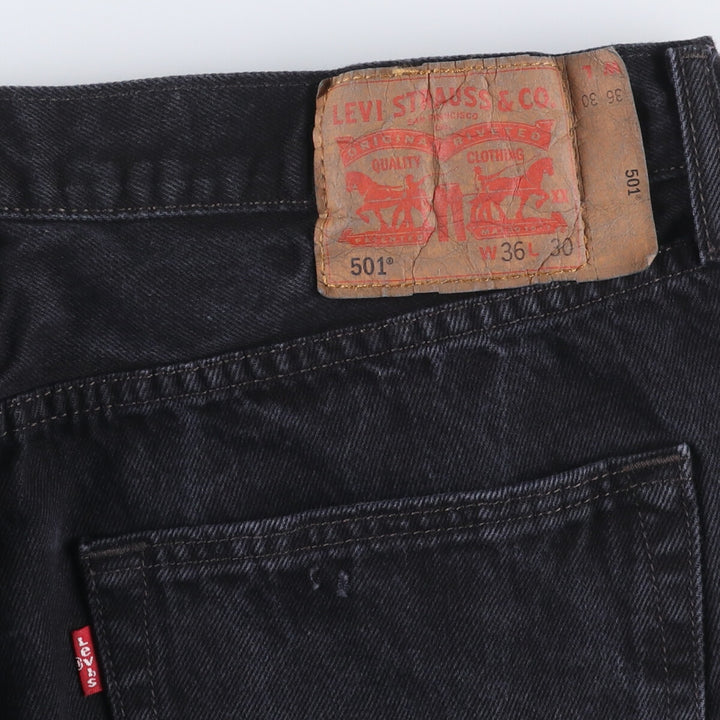 Levi's 501 Black Denim Straight Denim Pants Men's W36 cotton black type Vintage Second Hand