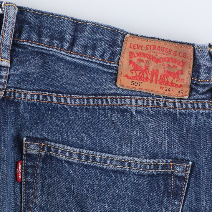 Levi's 501 straight denim pants for men, size W35 cotton Indigo Vintage Second Hand