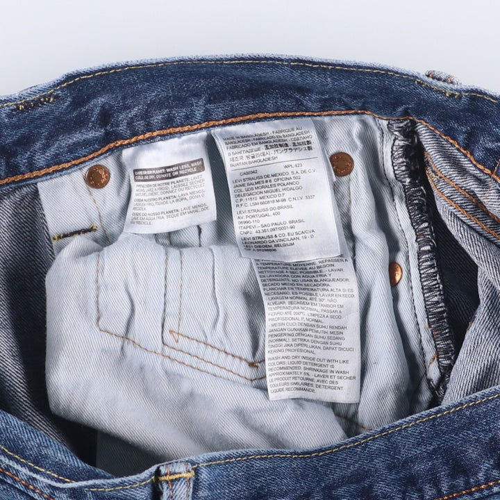 Levi's 501 straight denim pants for men, size W35 cotton Indigo Vintage Second Hand