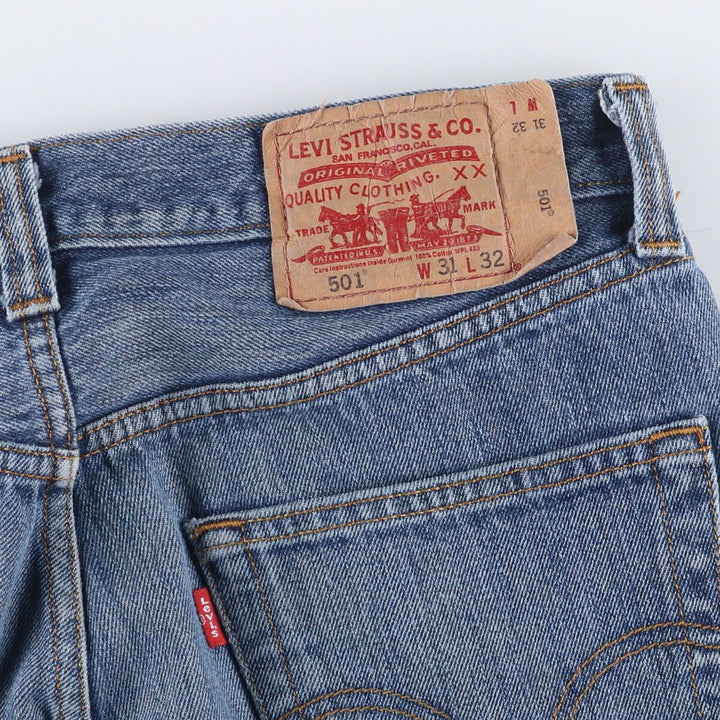 Levi's 501 straight denim pants for men, equivalent to w31 cotton blue type Vintage Second Hand