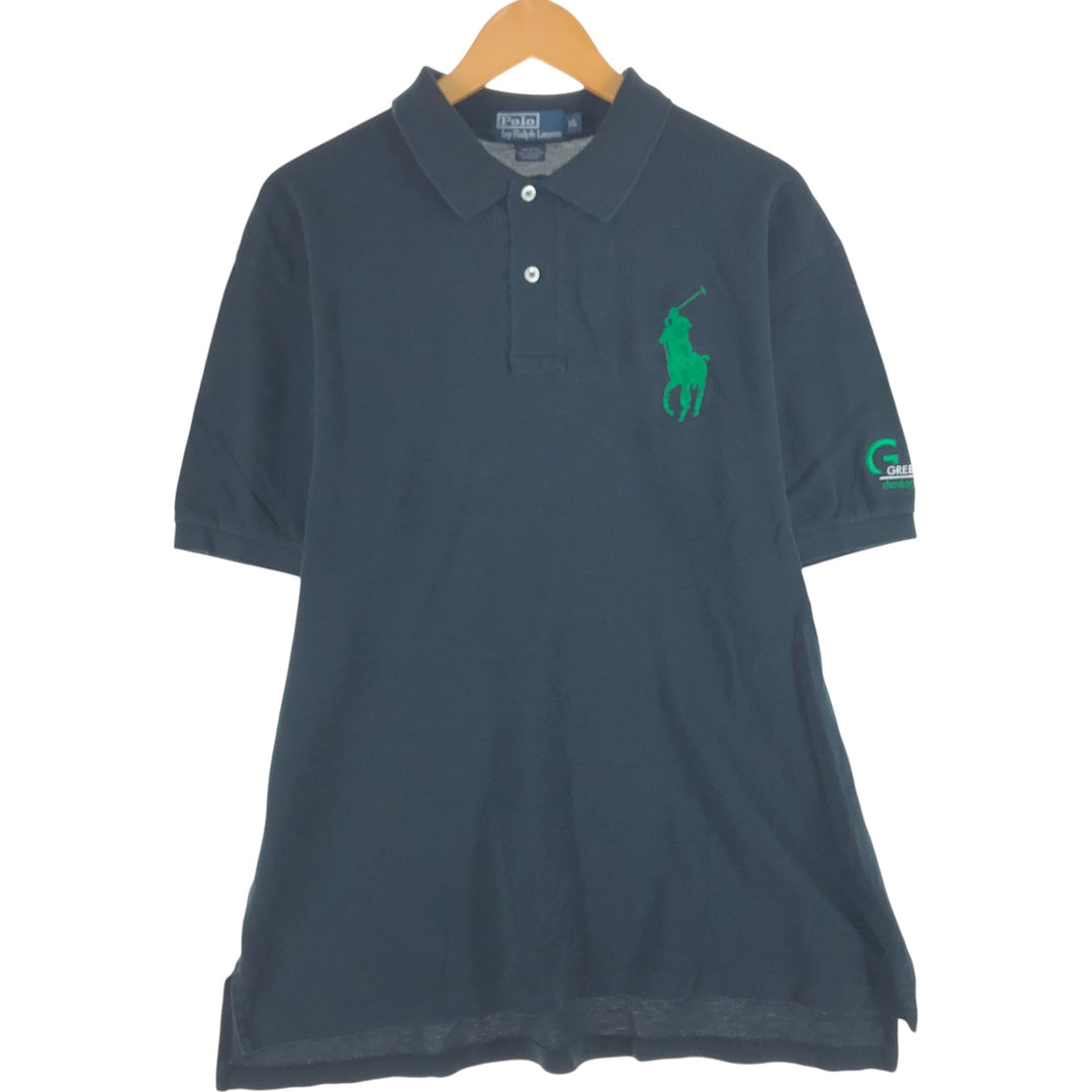 Ralph Lauren POLO by Ralph Lauren Big Pony Short Sleeve Polo Shirt Men's XL Pima Cotton black type Vintage Second Hand
