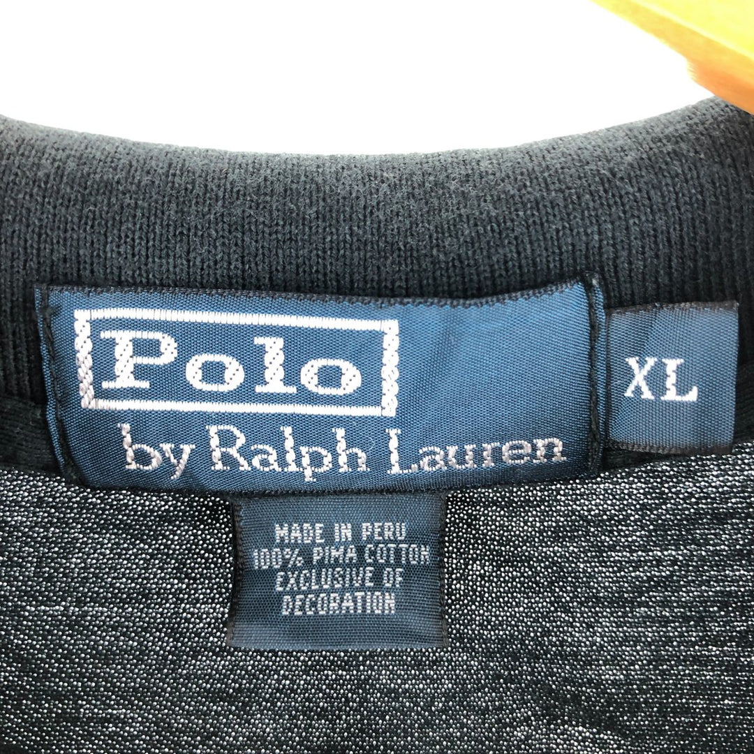 Ralph Lauren POLO by Ralph Lauren Big Pony Short Sleeve Polo Shirt Men's XL Pima Cotton black type Vintage Second Hand