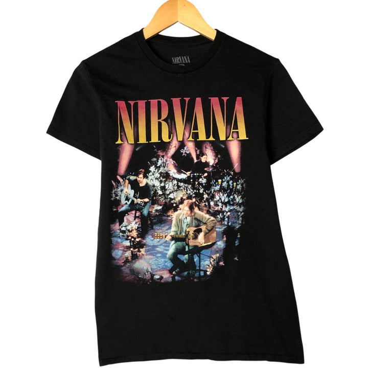 NIRVANA Nirvana Band T-shirt, Band T, Men's XS size cotton black type Vintage Second Hand