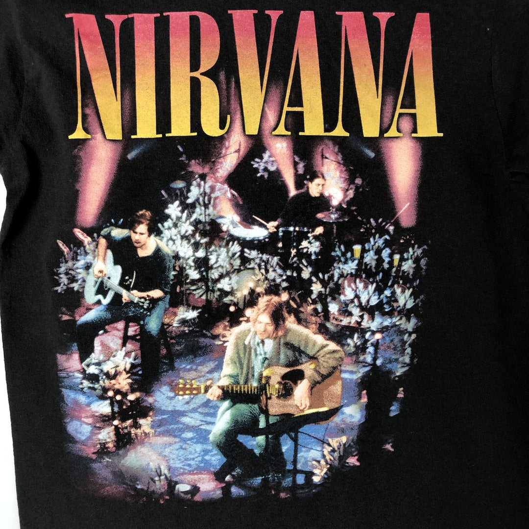 NIRVANA Nirvana Band T-shirt, Band T, Men's XS size cotton black type Vintage Second Hand