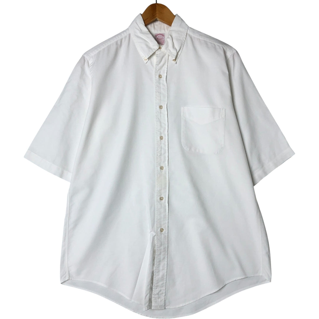 80s-90'S Brooks Brothers MAKERS Short Sleeve Button Down Shirt Made in USA Men's M Size Vintage cotton white type Vintage Second Hand