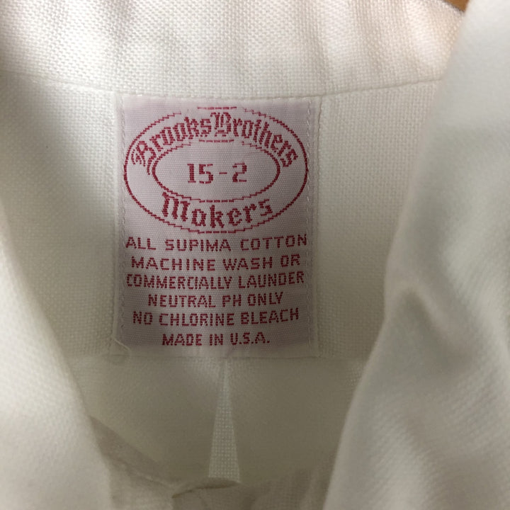 80s-90'S Brooks Brothers MAKERS Short Sleeve Button Down Shirt Made in USA Men's M Size Vintage cotton white type Vintage Second Hand