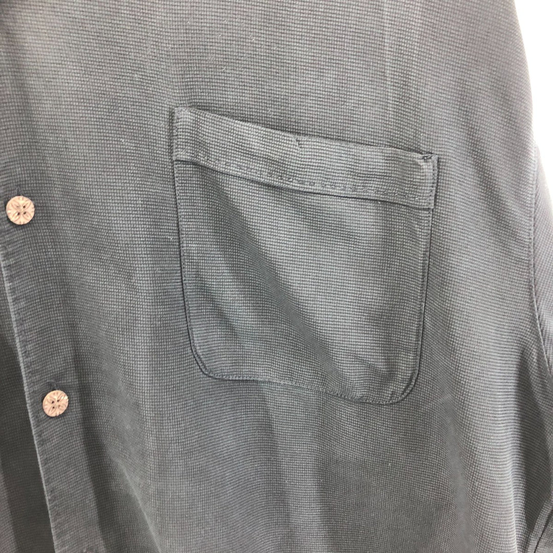 Tommy Bahama short sleeve open collar silk shirt, box shirt, men's size L silk black type Vintage Second Hand