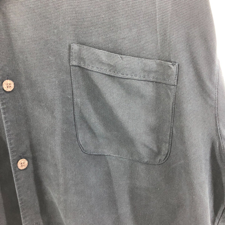 Tommy Bahama short sleeve open collar silk shirt, box shirt, men's size L silk black type Vintage Second Hand