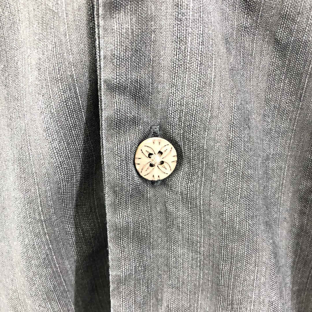 Tommy Bahama short sleeve open collar silk shirt, box shirt, men's XL size silk black type Vintage Second Hand