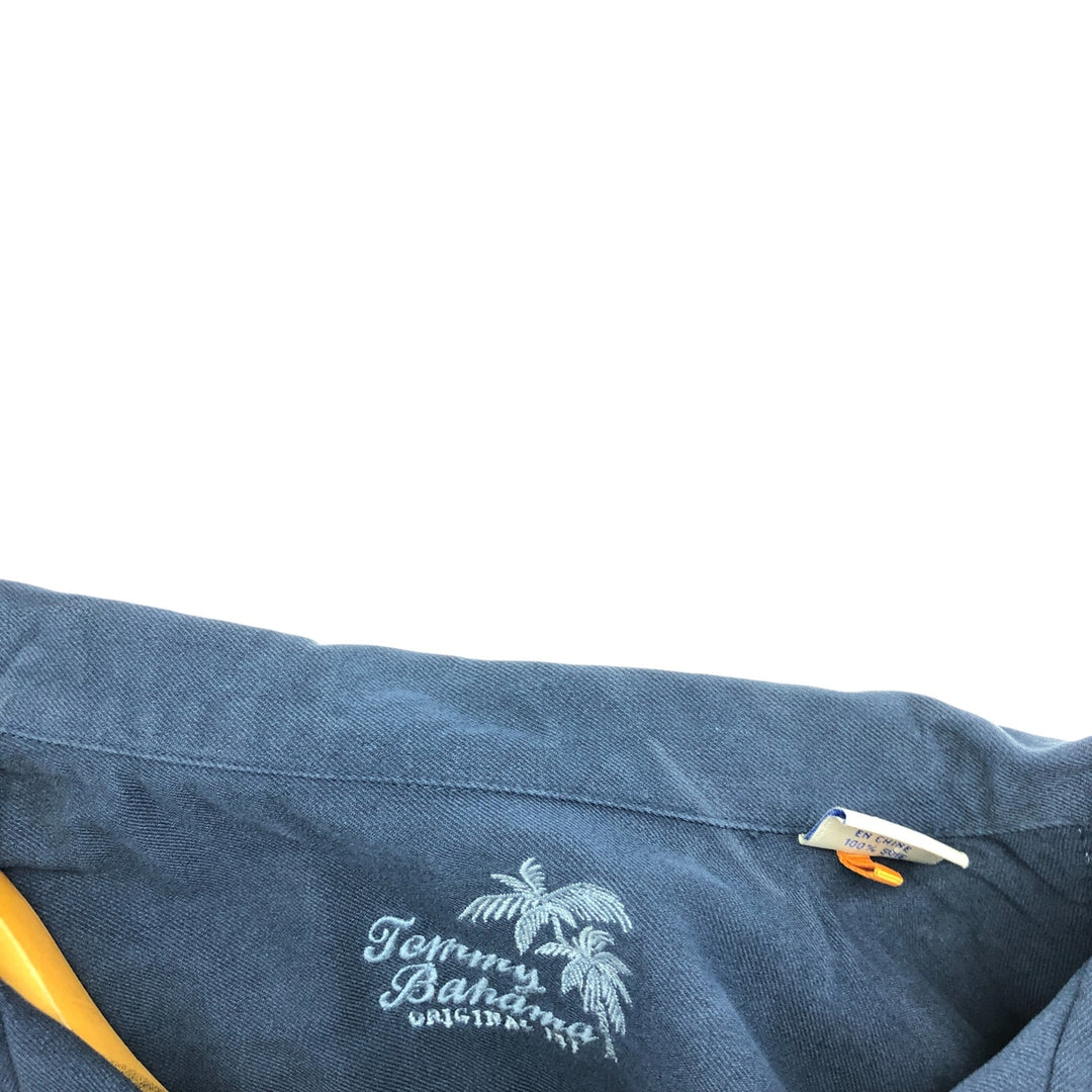 Tommy Bahama ORIGINAL FIT short sleeve open collar silk shirt box shirt men's XL size silk blue type Vintage Second Hand