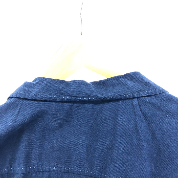Tommy Bahama ORIGINAL FIT short sleeve open collar silk shirt box shirt men's XL size silk blue type Vintage Second Hand