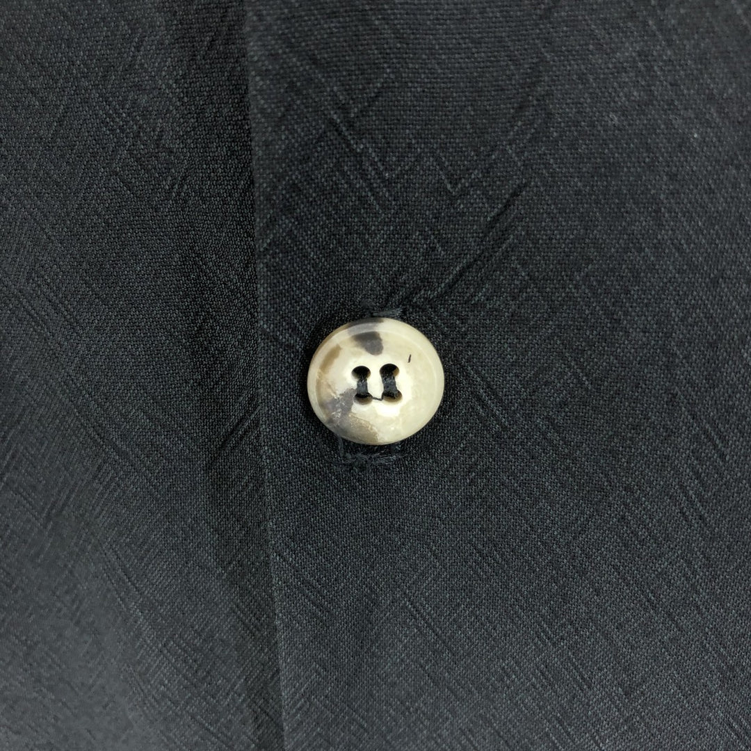 ALAN STUART Short Sleeve Open Collar Silk Shirt, Boxy, Made in USA, Men's XL, Vintage unclear black type Vintage Second Hand