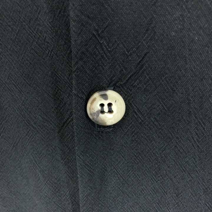 ALAN STUART Short Sleeve Open Collar Silk Shirt, Boxy, Made in USA, Men's XL, Vintage unclear black type Vintage Second Hand
