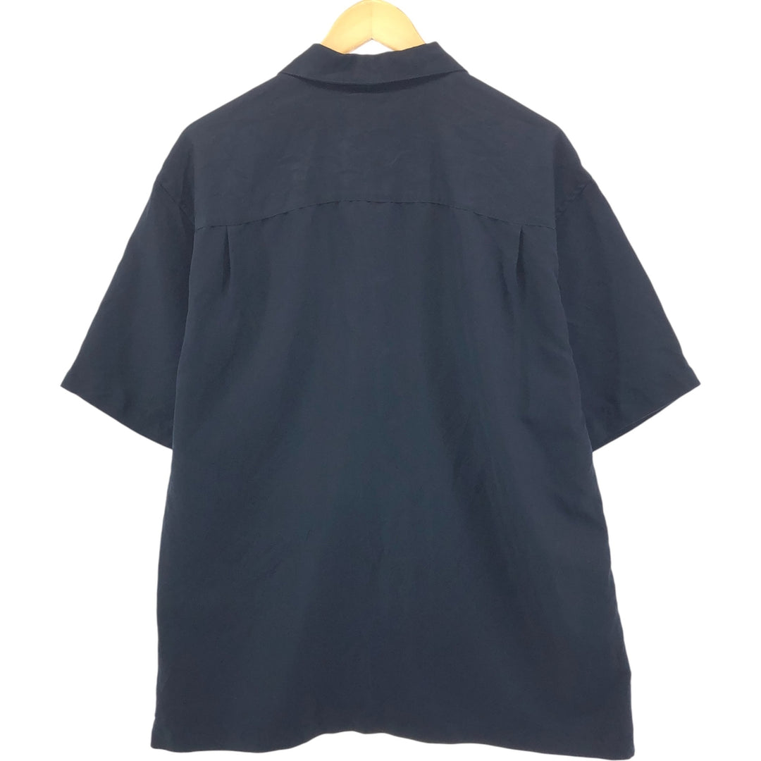 Bill Blass Premium short sleeve open collar rayon shirt, box shirt, men's size M Rayon black type Vintage Second Hand