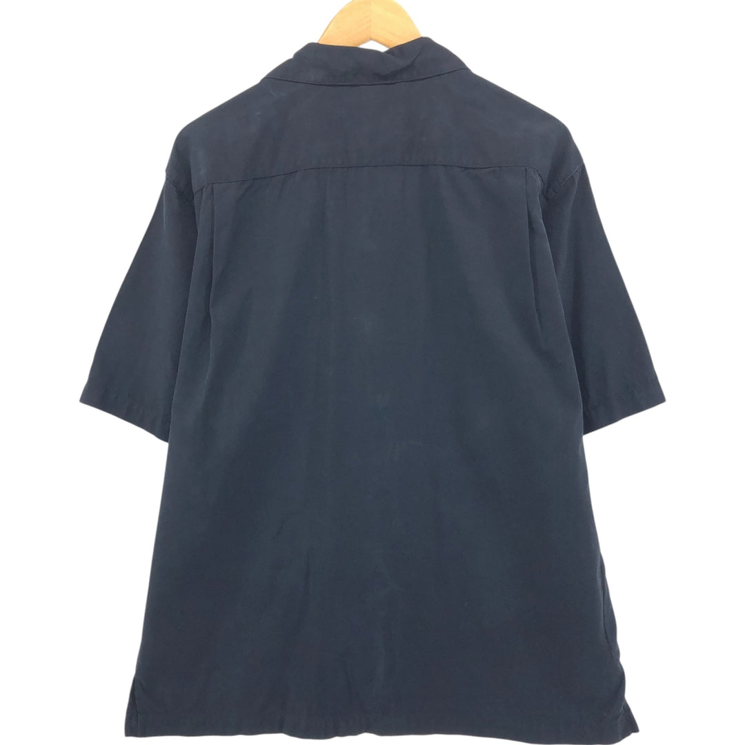 Tommy Bahama short sleeve open collar silk shirt, box shirt, men's M size silk black type Vintage Second Hand