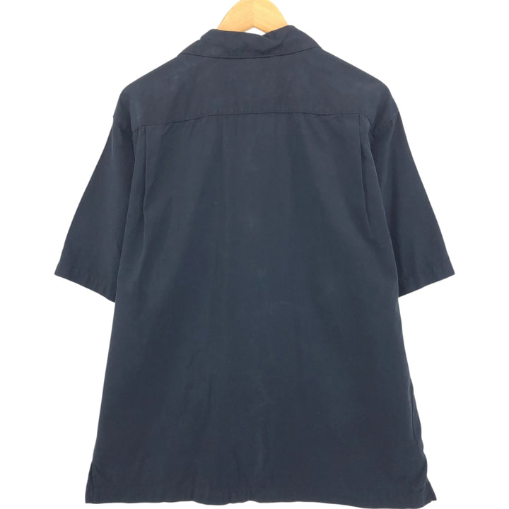 Tommy Bahama short sleeve open collar silk shirt, box shirt, men's M size silk black type Vintage Second Hand