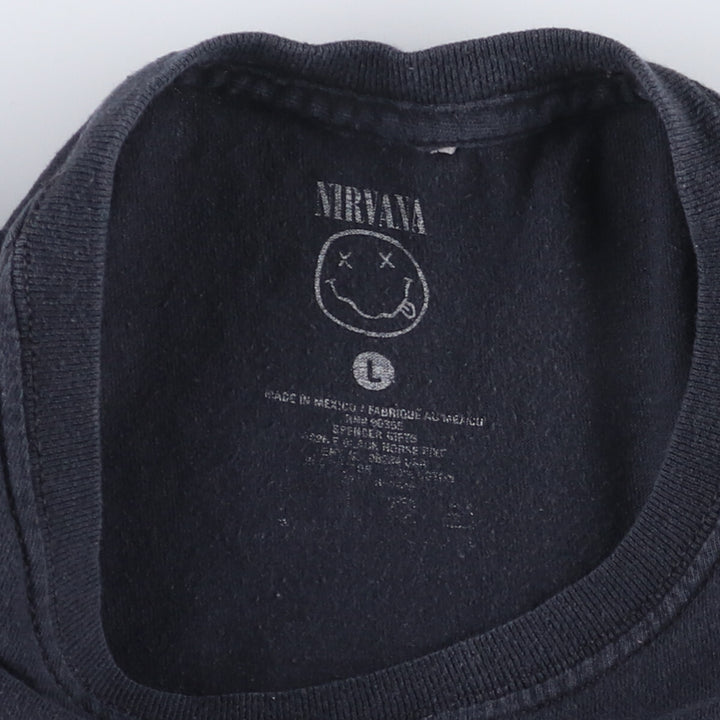 NIRVANA Nirvana Band T-shirt, Band T, Men's L size unclear black type Vintage Second Hand