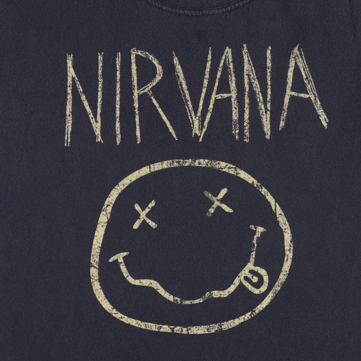 NIRVANA Nirvana Band T-shirt, Band T, Men's L size unclear black type Vintage Second Hand