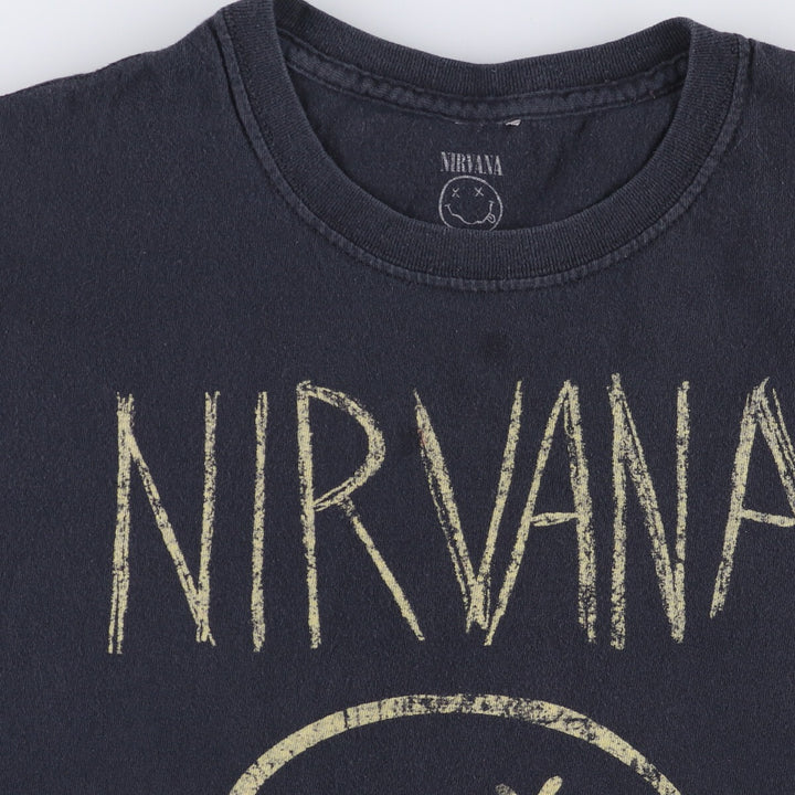 NIRVANA Nirvana Band T-shirt, Band T, Men's L size unclear black type Vintage Second Hand