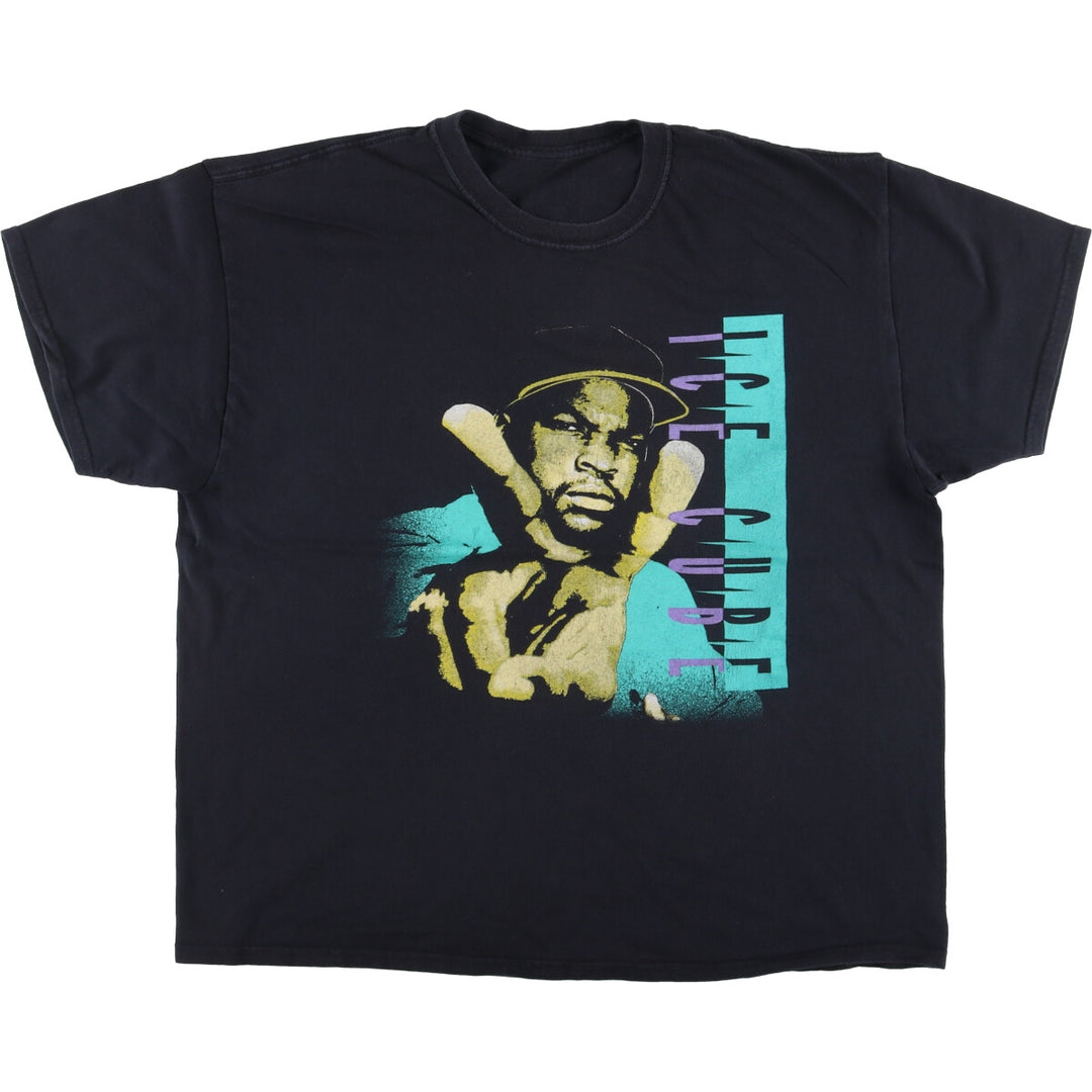 ICE CUBE Rap T-shirt, Men's XL size unclear black type Vintage Second Hand