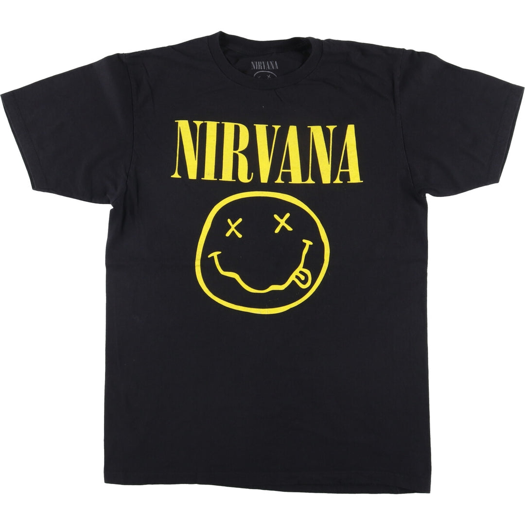 NIRVANA Nirvana Band T-shirt, Band T, Men's M size cotton black type Vintage Second Hand