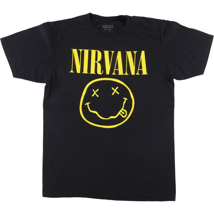 NIRVANA Nirvana Band T-shirt, Band T, Men's M size cotton black type Vintage Second Hand