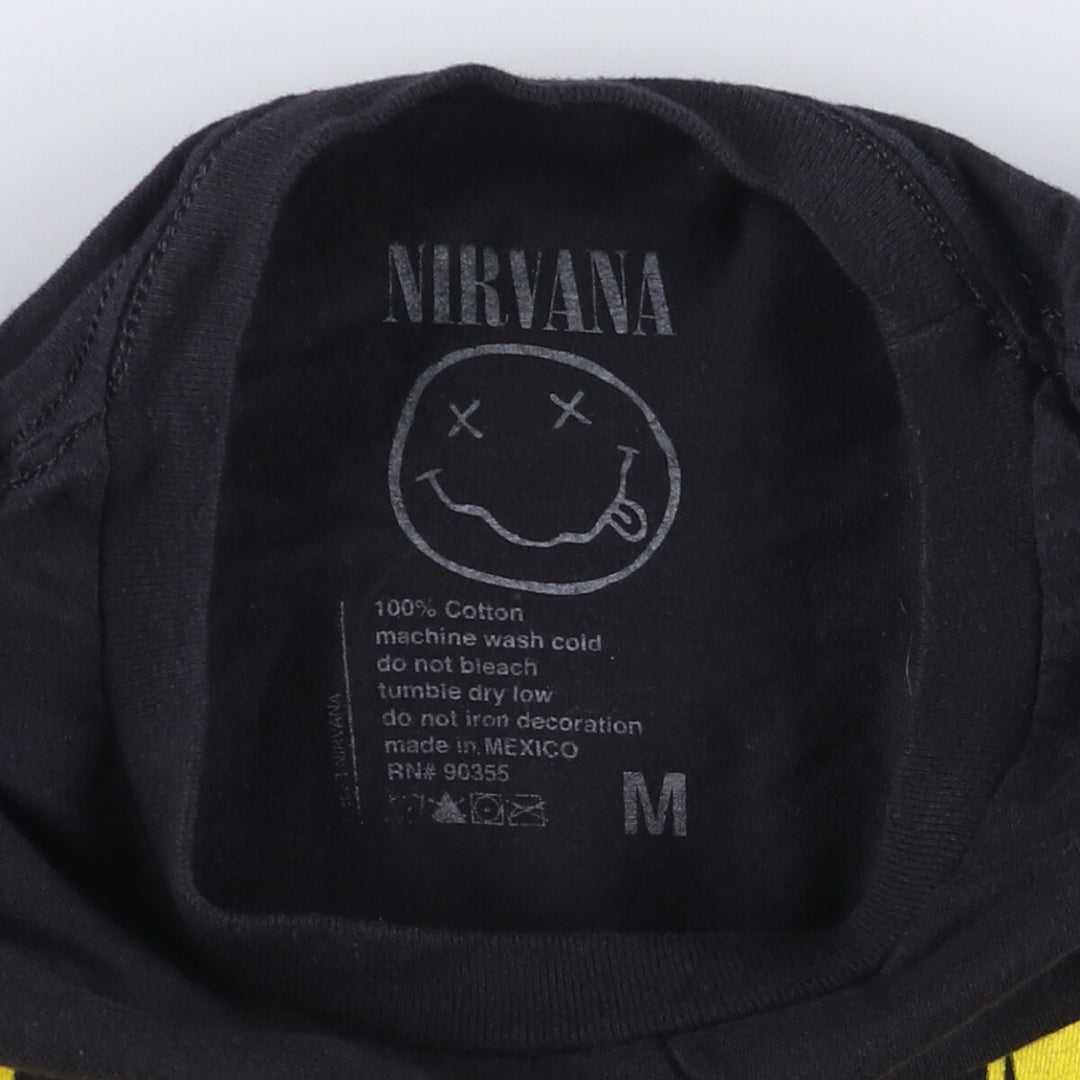 NIRVANA Nirvana Band T-shirt, Band T, Men's M size cotton black type Vintage Second Hand