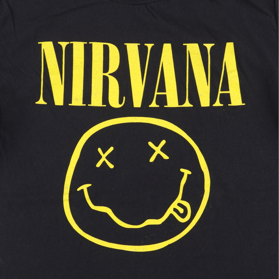 NIRVANA Nirvana Band T-shirt, Band T, Men's M size cotton black type Vintage Second Hand