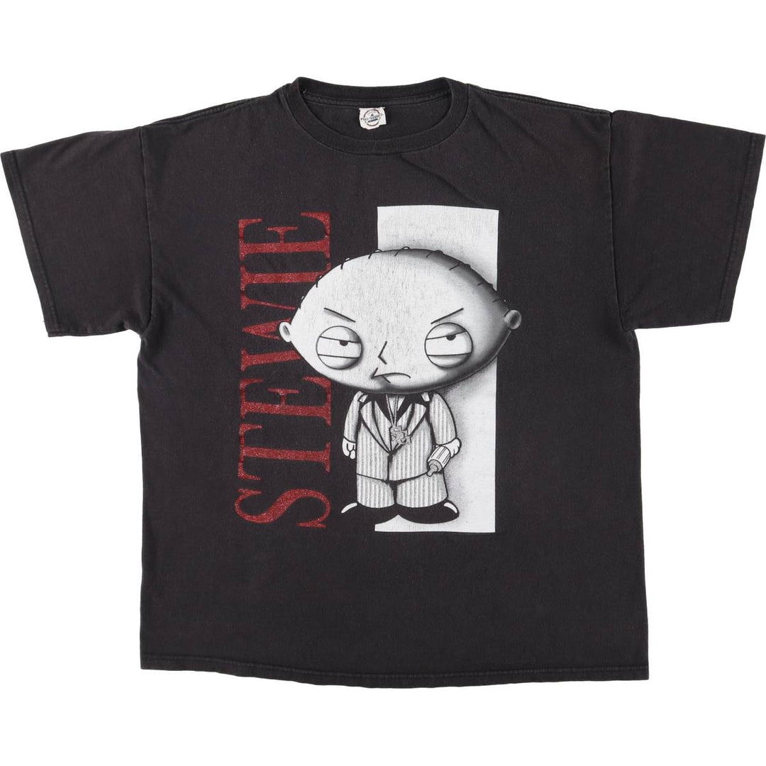 00'S Delta Family Guy Stewie Griffin Anime Character Print T-Shirt Men's M unclear black type Vintage Second Hand