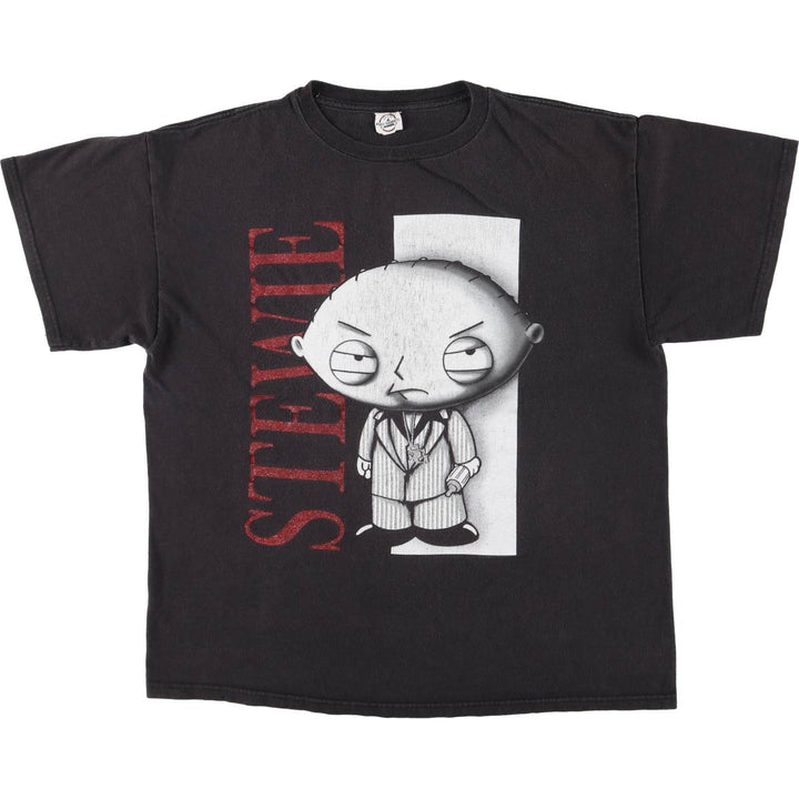 00'S Delta Family Guy Stewie Griffin Anime Character Print T-Shirt Men's M unclear black type Vintage Second Hand
