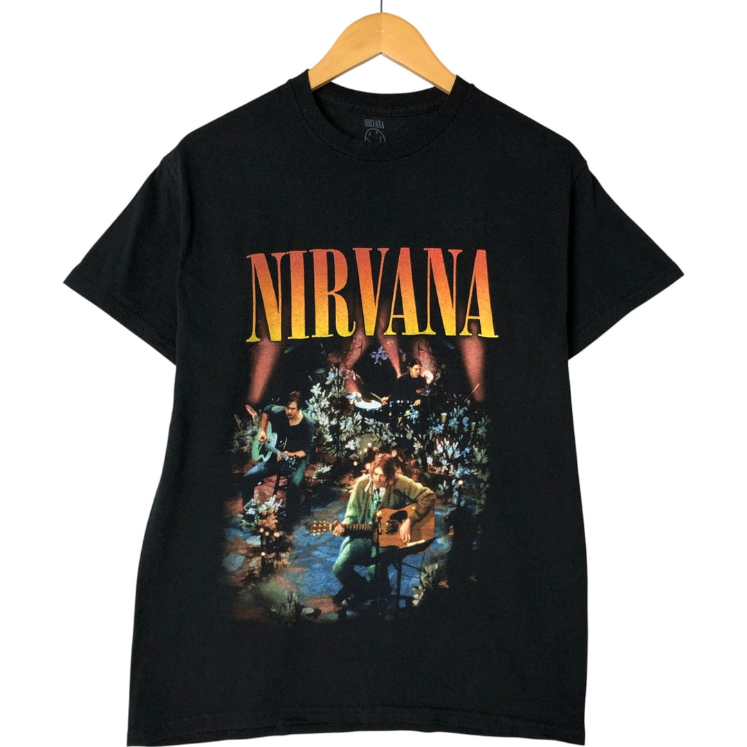 NIRVANA Nirvana Band T-shirt, Band T, Men's S size cotton black type Vintage Second Hand