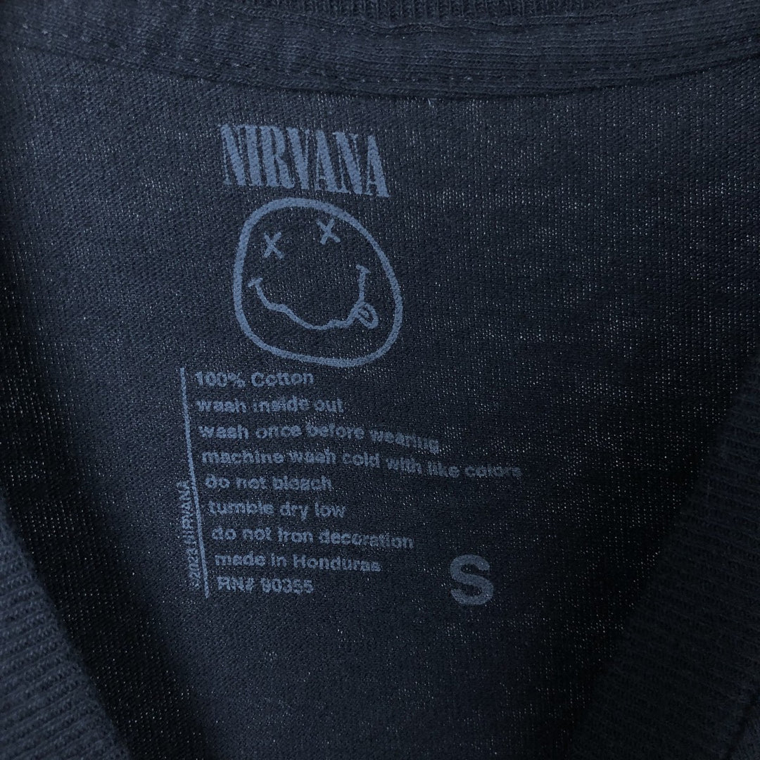 NIRVANA Nirvana Band T-shirt, Band T, Men's S size cotton black type Vintage Second Hand