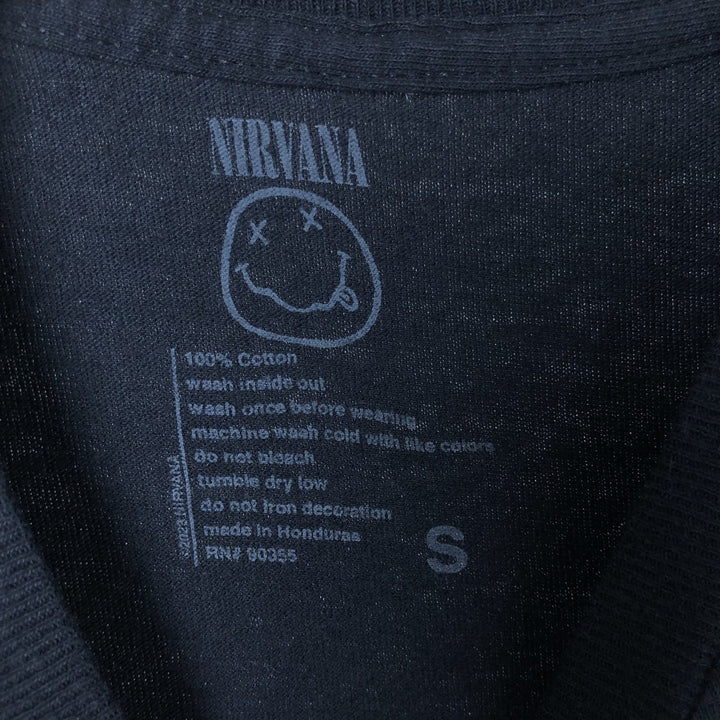 NIRVANA Nirvana Band T-shirt, Band T, Men's S size cotton black type Vintage Second Hand