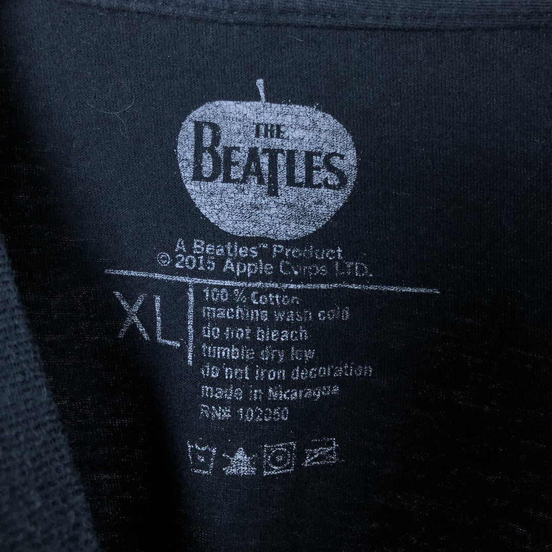 THE BEATLES Band T-shirt, Band T, Men's XL size cotton black type Vintage Second Hand