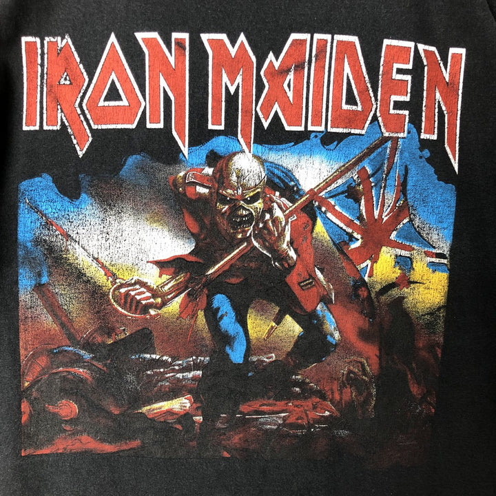 IRON MAIDEN Iron Maiden Band T-shirt Band T Men's M size unclear black type Vintage Second Hand