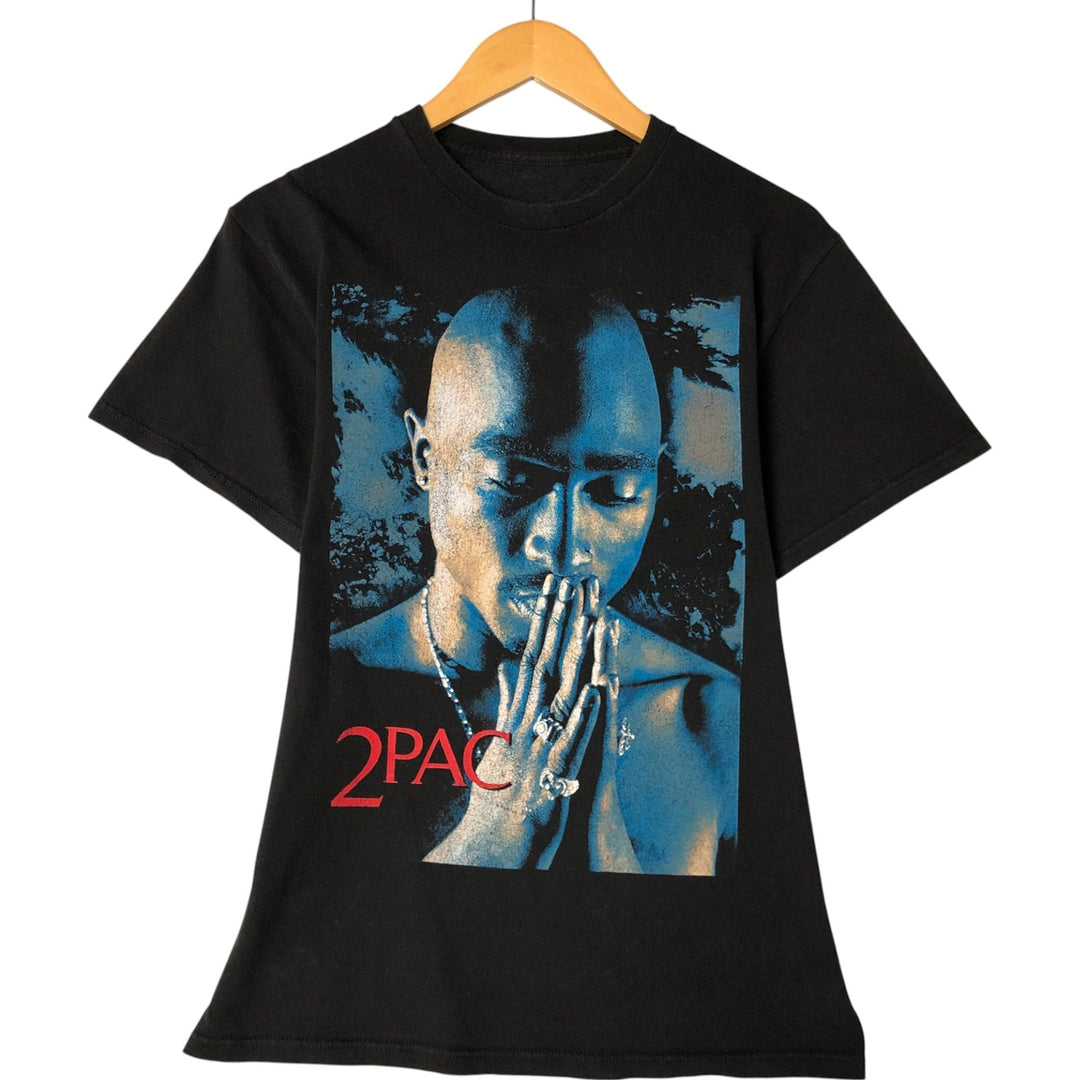2pac Rap T-shirt, Men's S size unclear black type Vintage Second Hand