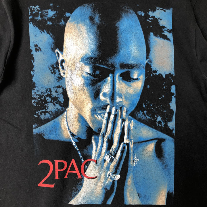 2pac Rap T-shirt, Men's S size unclear black type Vintage Second Hand