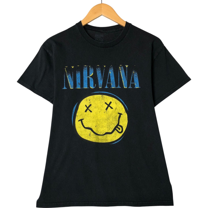 NIRVANA Nirvana Band T-shirt, Band T, Men's M size cotton black type Vintage Second Hand