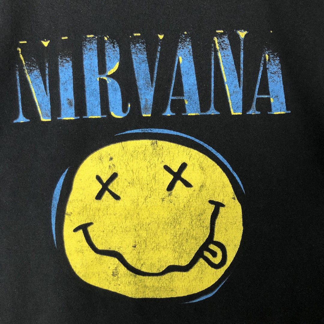 NIRVANA Nirvana Band T-shirt, Band T, Men's M size cotton black type Vintage Second Hand