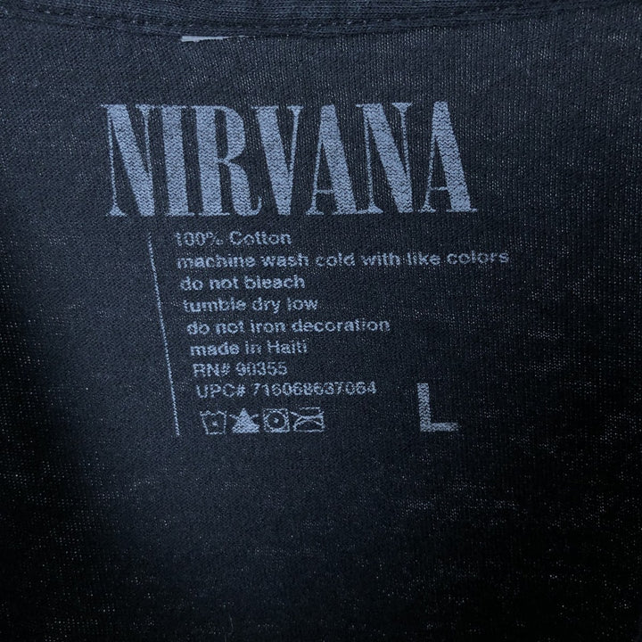 NIRVANA Nirvana Band T-shirt, Band T, Men's L size cotton black type Vintage Second Hand